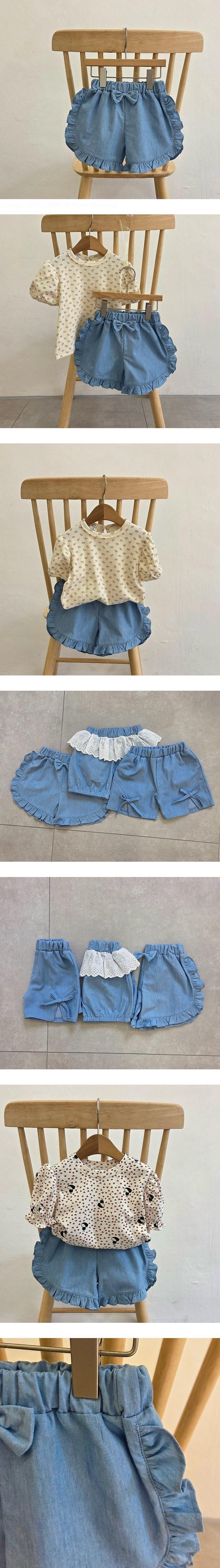 Dazzling - Korean Children Fashion - #littlefashionista - Frill Denim Shorts