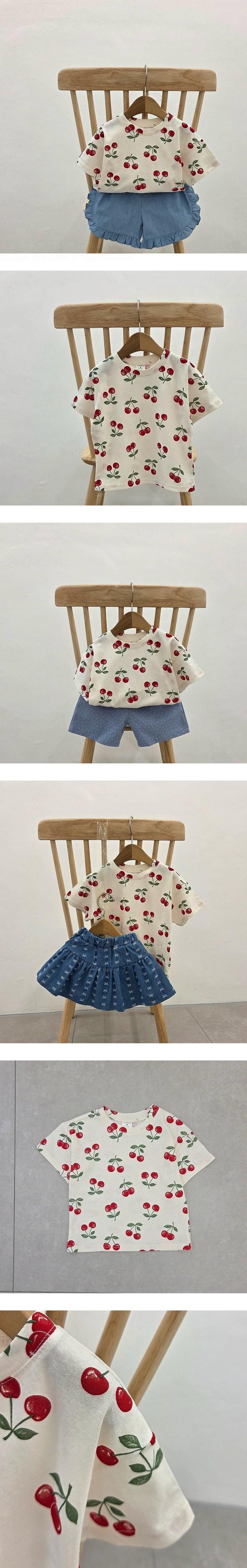 Dazzling - Korean Children Fashion - #minifashionista - Double Cherry Tee