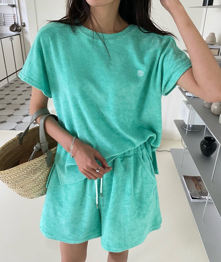 Diana - Korean Women Fashion - #momslook - Terry Embroidery Tee - 5