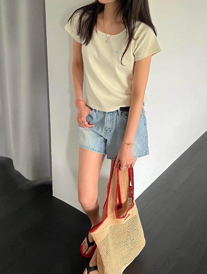 Diana - Korean Women Fashion - #womensfashion - Square Ribbed Tee - 4