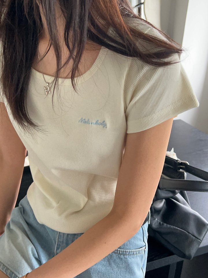 Diana - Korean Women Fashion - #momslook - Square Ribbed Tee - 6