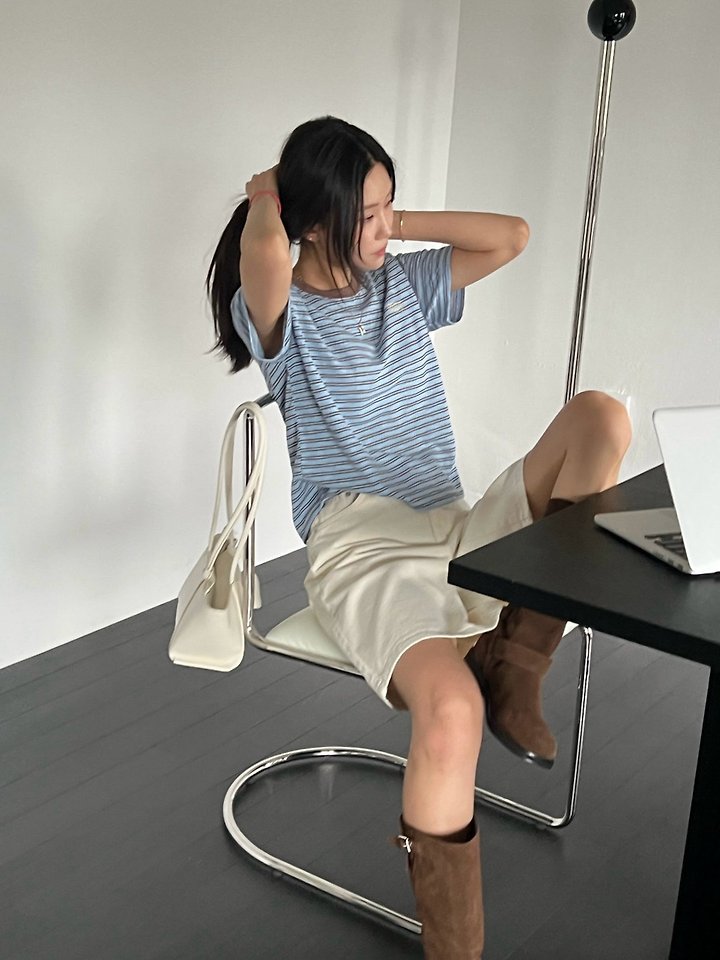 Diana - Korean Women Fashion - #momslook - Coast Striped Tee - 3