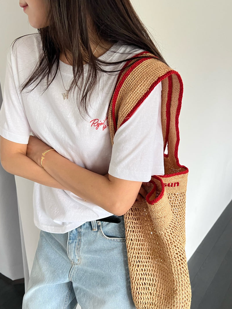 Diana - Korean Women Fashion - #momslook - Red Smile Tee - 11