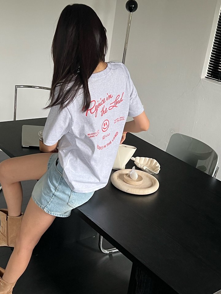 Diana - Korean Women Fashion - #momslook - Red Smile Tee - 5