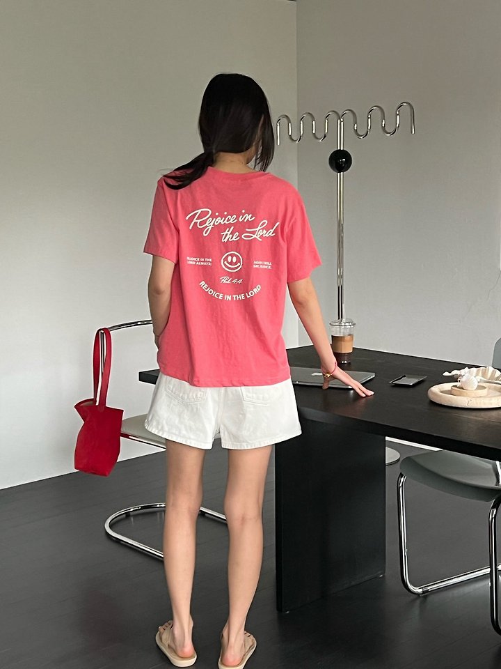 Diana - Korean Women Fashion - #momslook - Red Smile Tee - 7