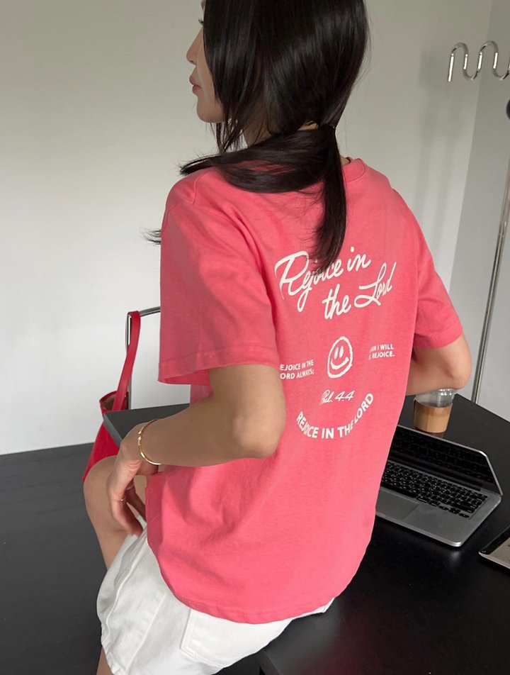 Diana - Korean Women Fashion - #momslook - Red Smile Tee - 9