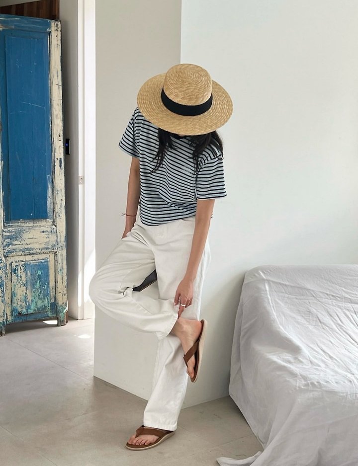 Diana - Korean Women Fashion - #momslook - Button Striped Tee - 5