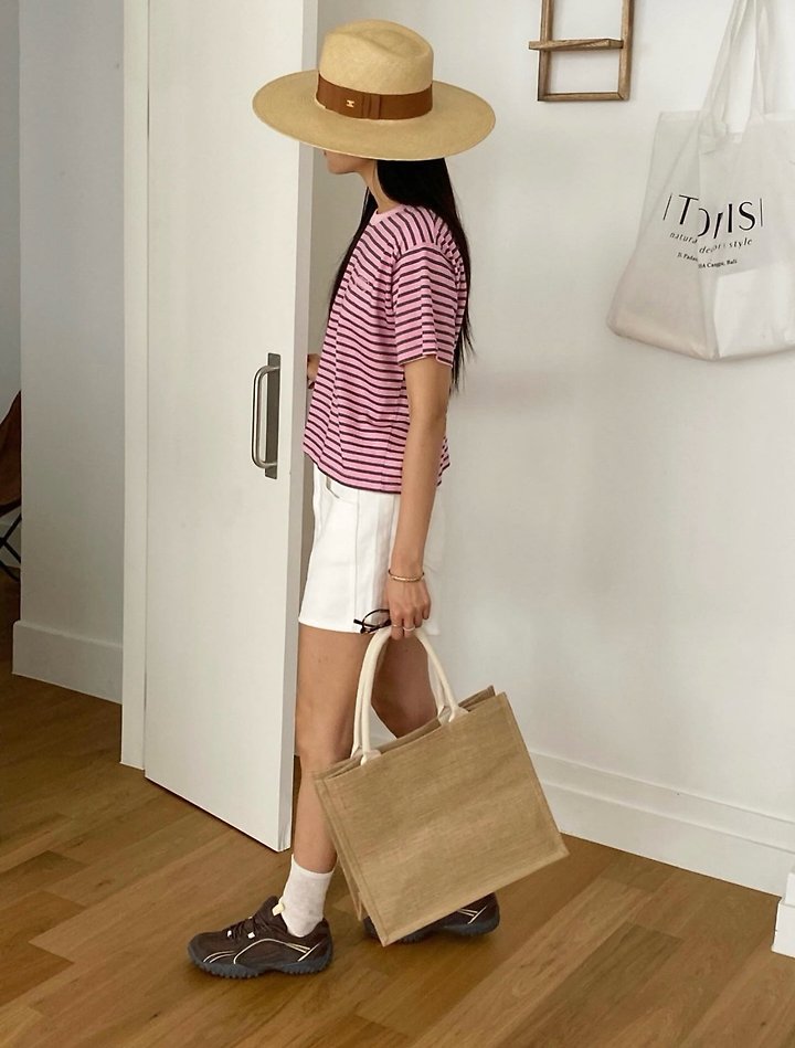 Diana - Korean Women Fashion - #momslook - Button Striped Tee - 9