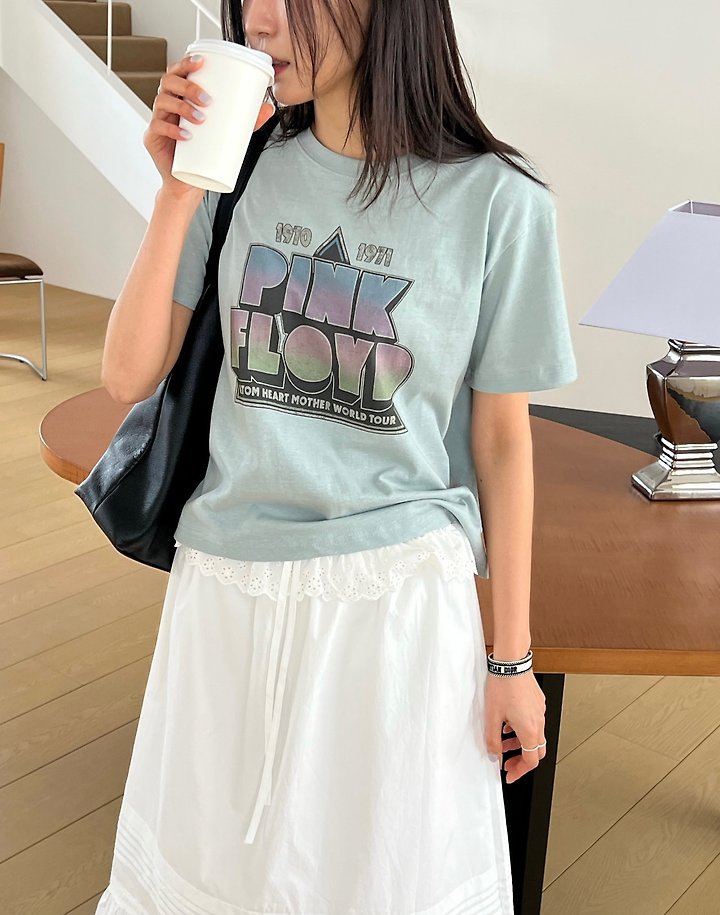 Diana - Korean Women Fashion - #momslook - Pink Tee - 5