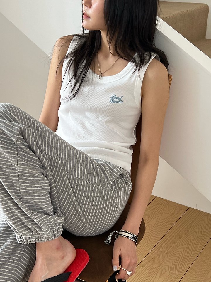 Diana - Korean Women Fashion - #momslook - Sand Sleeveless Tee - 10