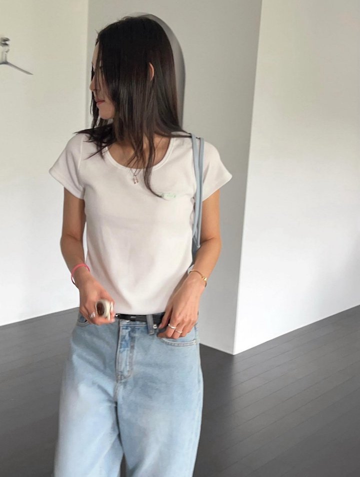Diana - Korean Women Fashion - #womensfashion - Square Ribbed Tee - 11