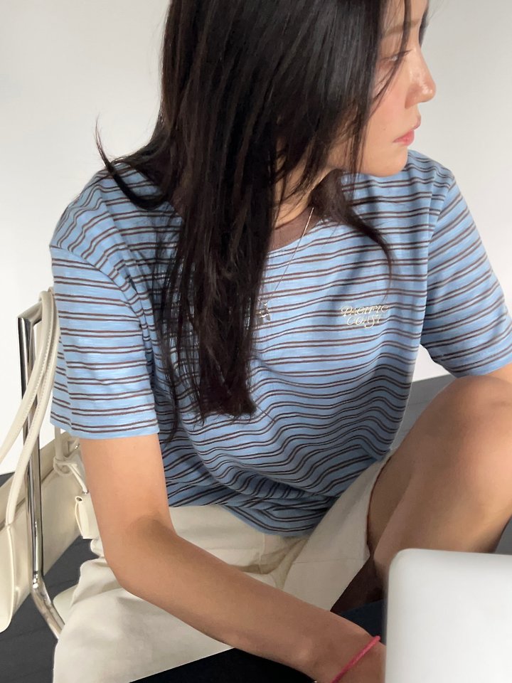 Diana - Korean Women Fashion - #momslook - Coast Striped Tee - 4
