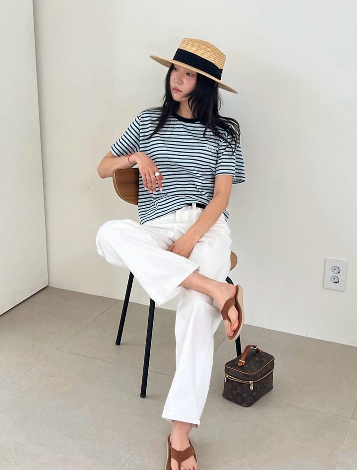Diana - Korean Women Fashion - #womensfashion - Button Striped Tee - 2
