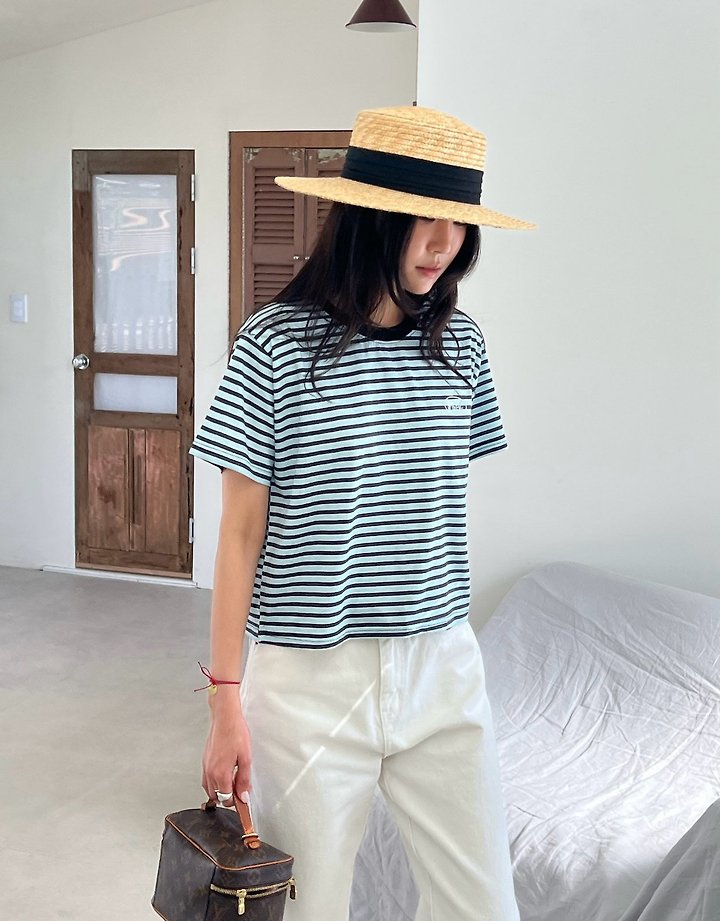Diana - Korean Women Fashion - #womensfashion - Button Striped Tee - 6