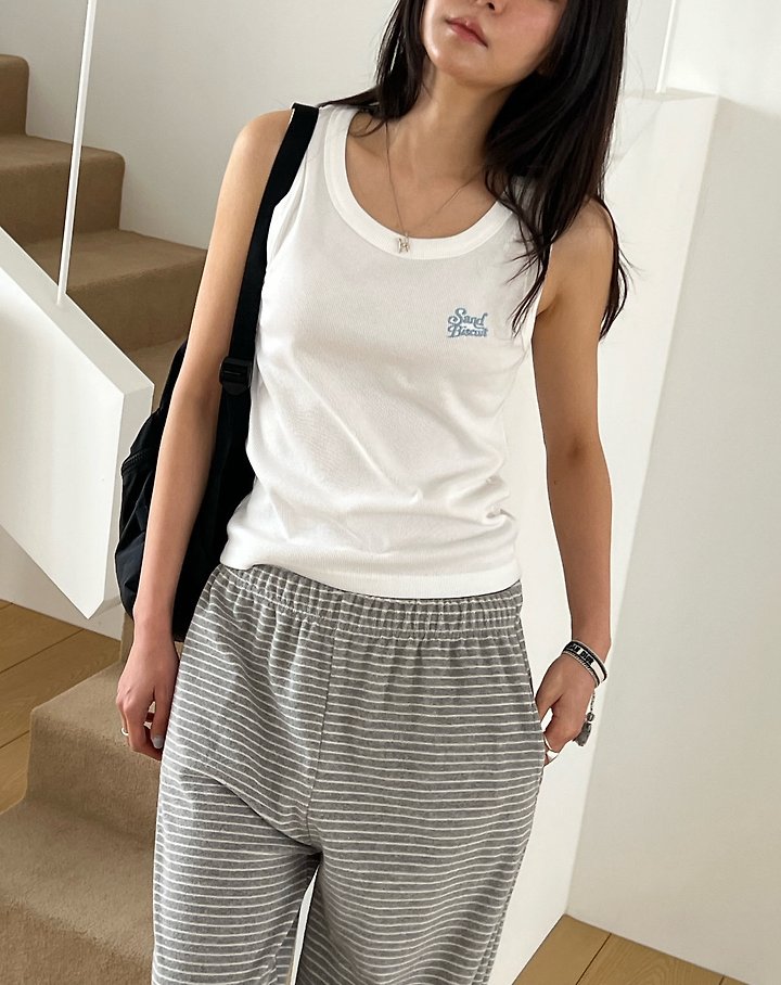 Diana - Korean Women Fashion - #womensfashion - Sand Sleeveless Tee - 11