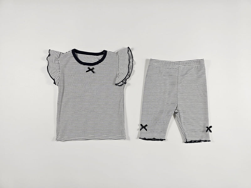 Dolphin - Korean Children Fashion - #kidzfashiontrend - Stripe Frill Tee - 4