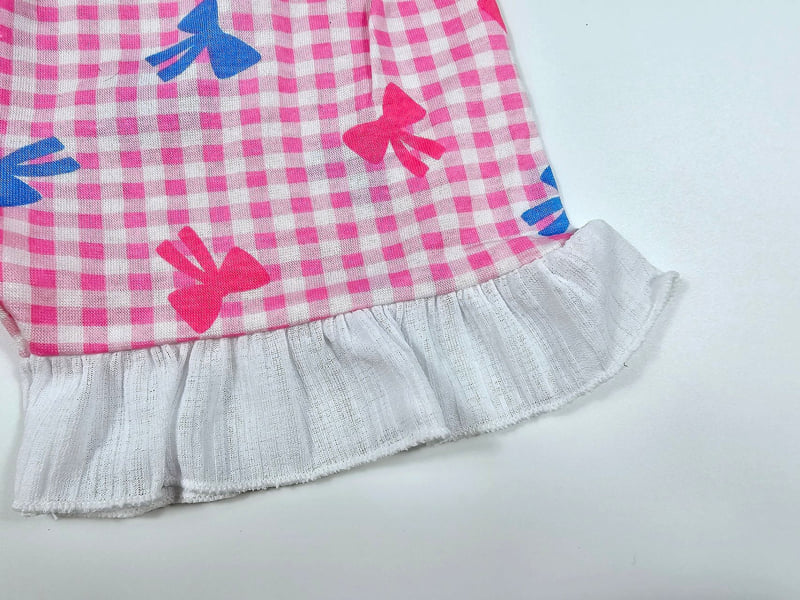 Dolphin - Korean Children Fashion - #stylishchildhood - Check Ribbon Strap Sleeveless Set - 4