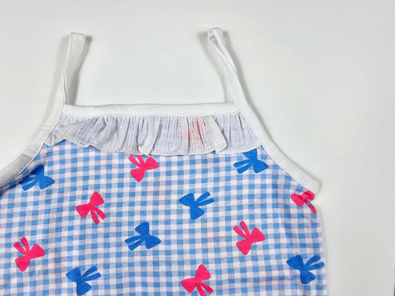 Dolphin - Korean Children Fashion - #designkidswear - Check Ribbon Strap Sleeveless Set - 6