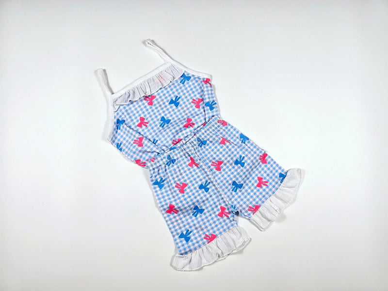 Dolphin - Korean Children Fashion - #discoveringself - Check Ribbon Strap Sleeveless Set - 7
