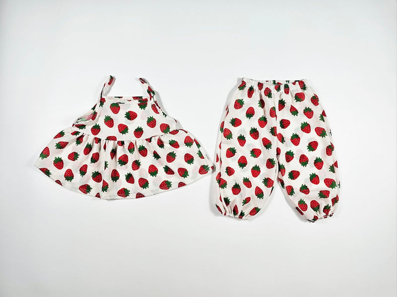 Dolphin - Korean Children Fashion - #fashionkids - Strawberry Bustier Set - 10
