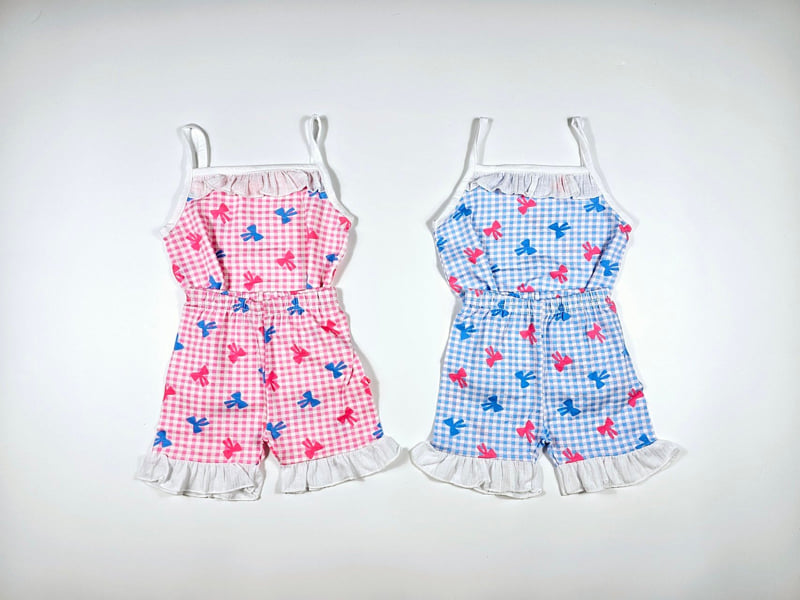 Dolphin - Korean Children Fashion - #fashionkids - Check Ribbon Strap Sleeveless Set - 8
