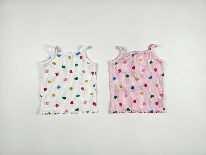 Dolphin - Korean Children Fashion - #fashionkids - Color Block Heart Sleeveless Top