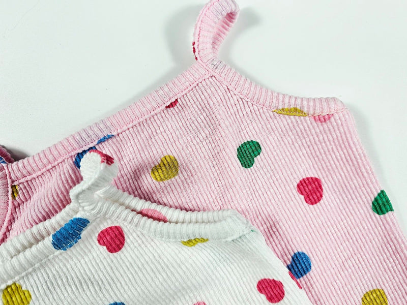 Dolphin - Korean Children Fashion - #kidsstore - Color Block Heart Sleeveless Top - 3