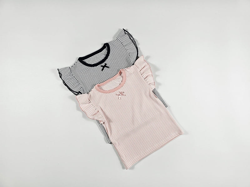 Dolphin - Korean Children Fashion - #kidsstore - Stripe Frill Tee - 2