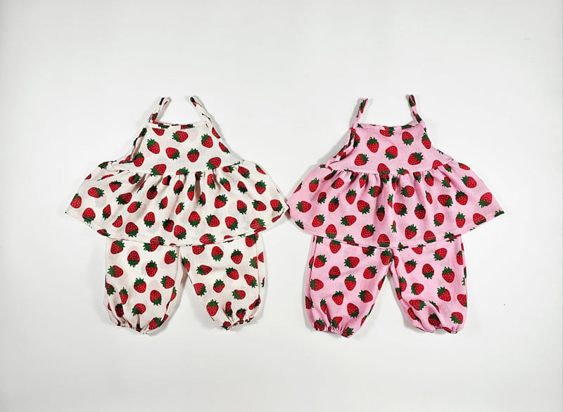 Dolphin - Korean Children Fashion - #minifashionista - Strawberry Bustier Set