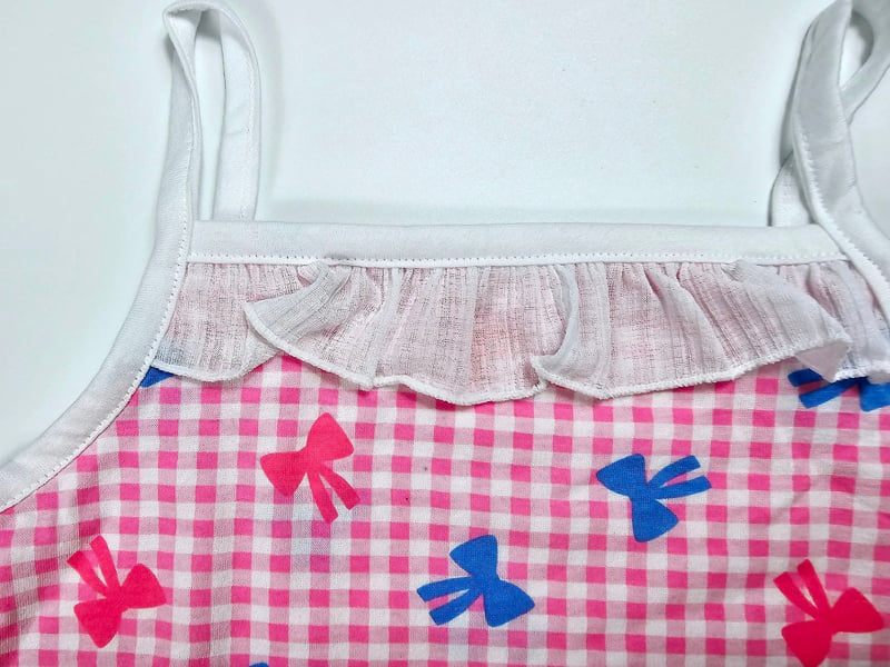 Dolphin - Korean Children Fashion - #stylishchildhood - Check Ribbon Strap Sleeveless Set - 3