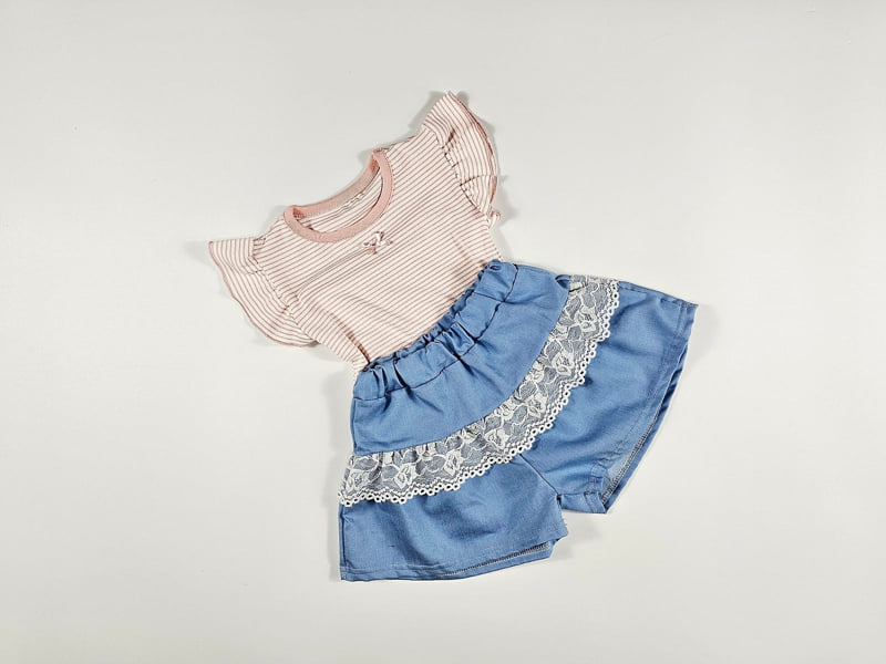 Dolphin - Korean Children Fashion - #prettylittlegirls - Hazy Denim Skort - 4