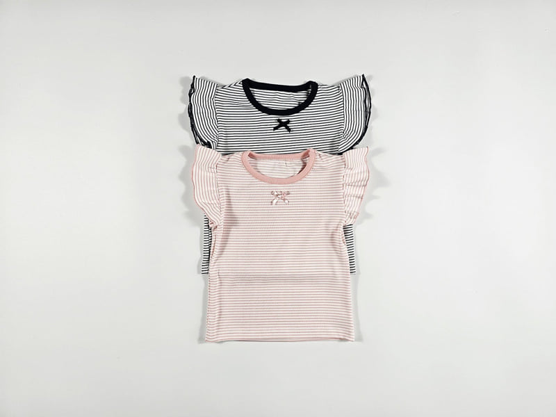 Dolphin - Korean Children Fashion - #todddlerfashion - Stripe Frill Tee - 9