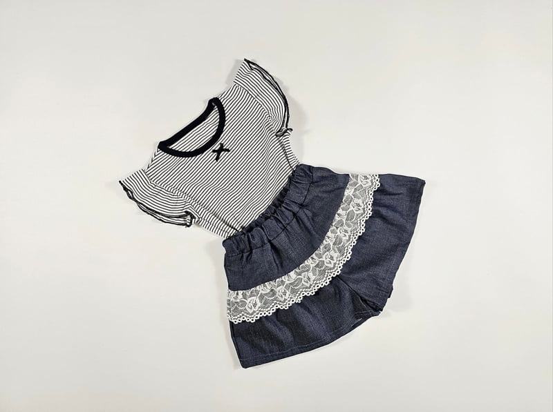 Dolphin - Korean Children Fashion - #toddlerclothing - Hazy Denim Skort - 5