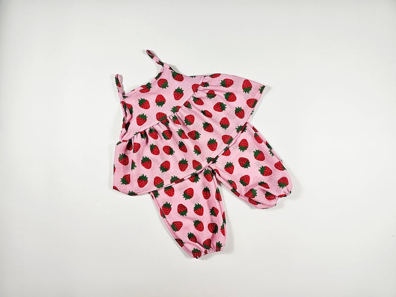 Dolphin - Korean Children Fashion - #todddlerfashion - Strawberry Bustier Set - 4