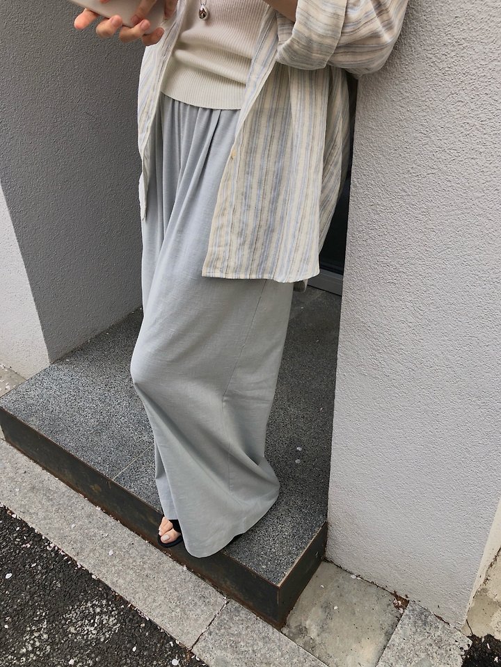 Dress Room - Korean Women Fashion - #momslook - Pastel Stripe Linen Shirt - 9