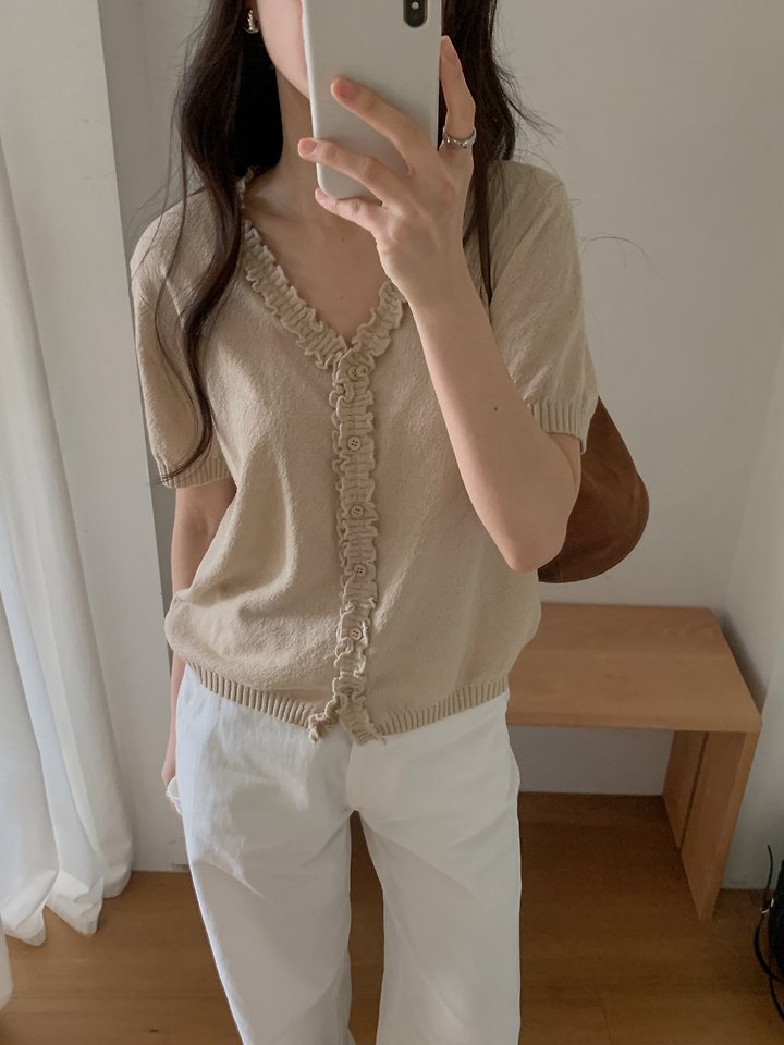Dress Room - Korean Women Fashion - #momslook - Daisy Frill Cardigan - 10