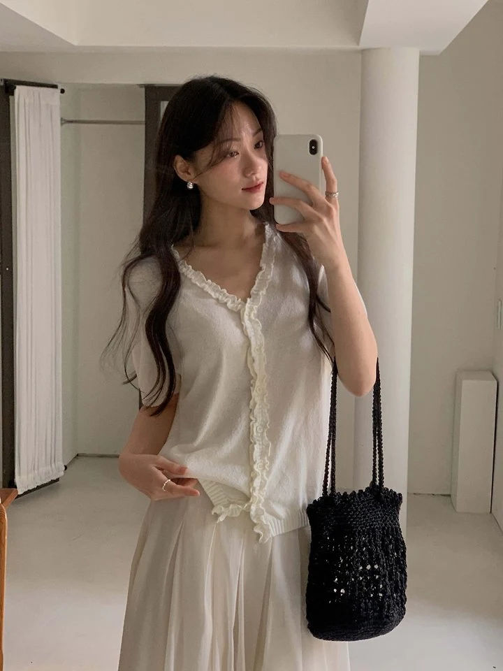 Dress Room - Korean Women Fashion - #womensfashion - Daisy Frill Cardigan - 4