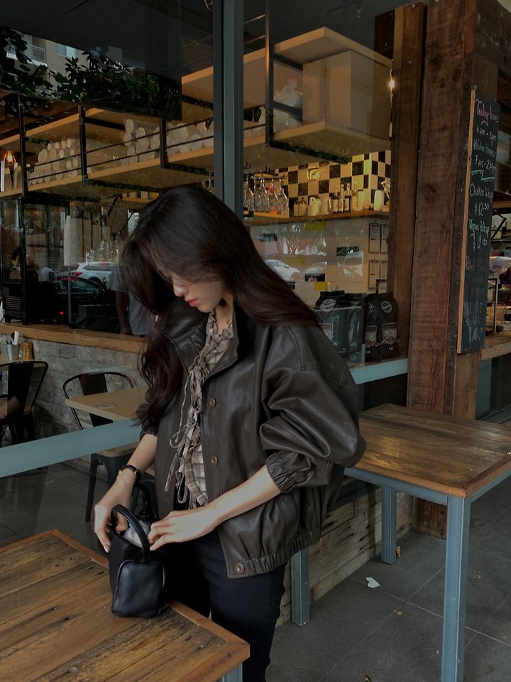 Dress Room - Korean Women Fashion - #womensfashion - Check Ribbon Blouse - 4