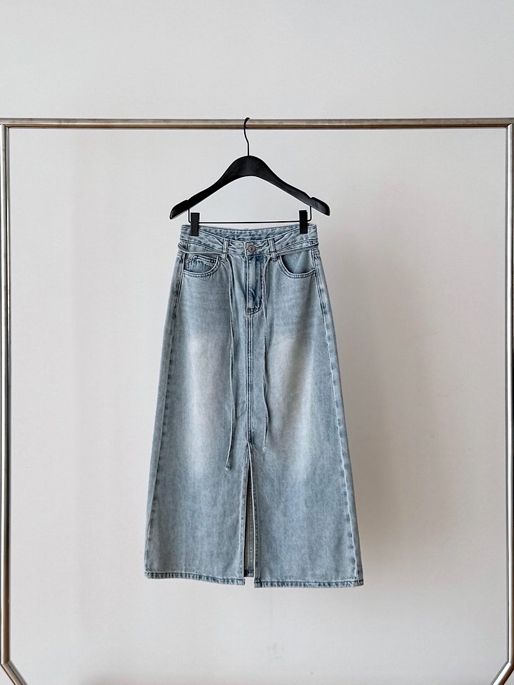 Dress Room - Korean Women Fashion - #momslook - Lynn String Denim Skirt - 9
