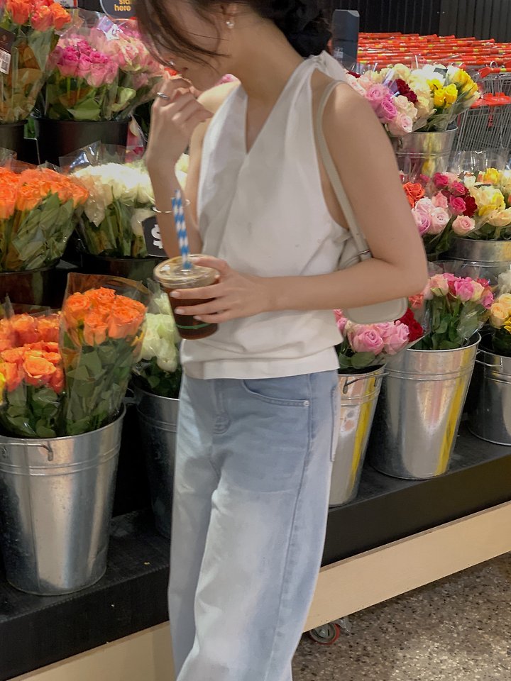 Dress Room - Korean Women Fashion - #momslook - Audrey Linen Halter Blouse
