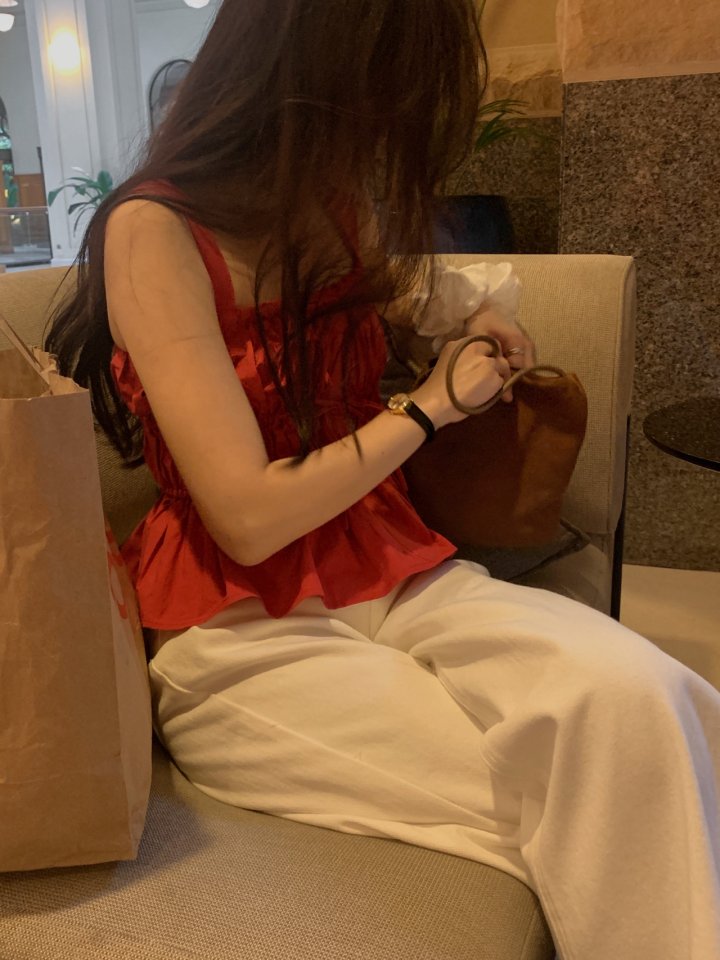 Dress Room - Korean Women Fashion - #romanticstyle - Square Ribbon Blouse - 8