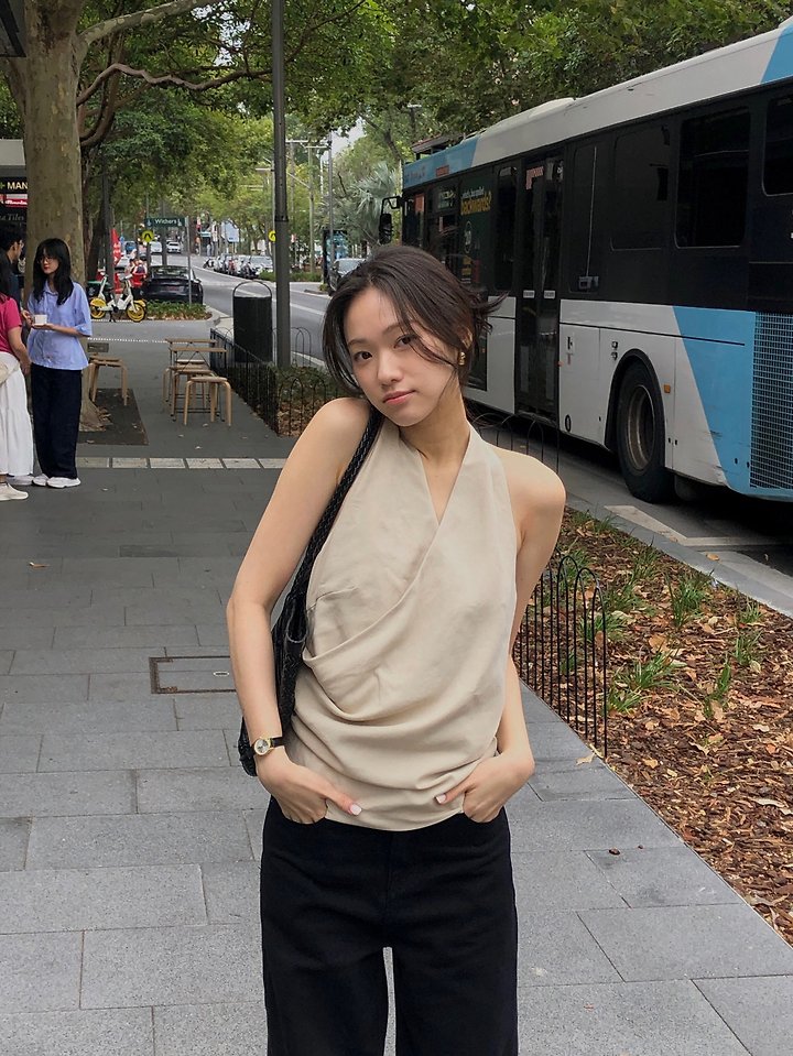 Dress Room - Korean Women Fashion - #vintagekidsstyle - Audrey Linen Halter Blouse - 8