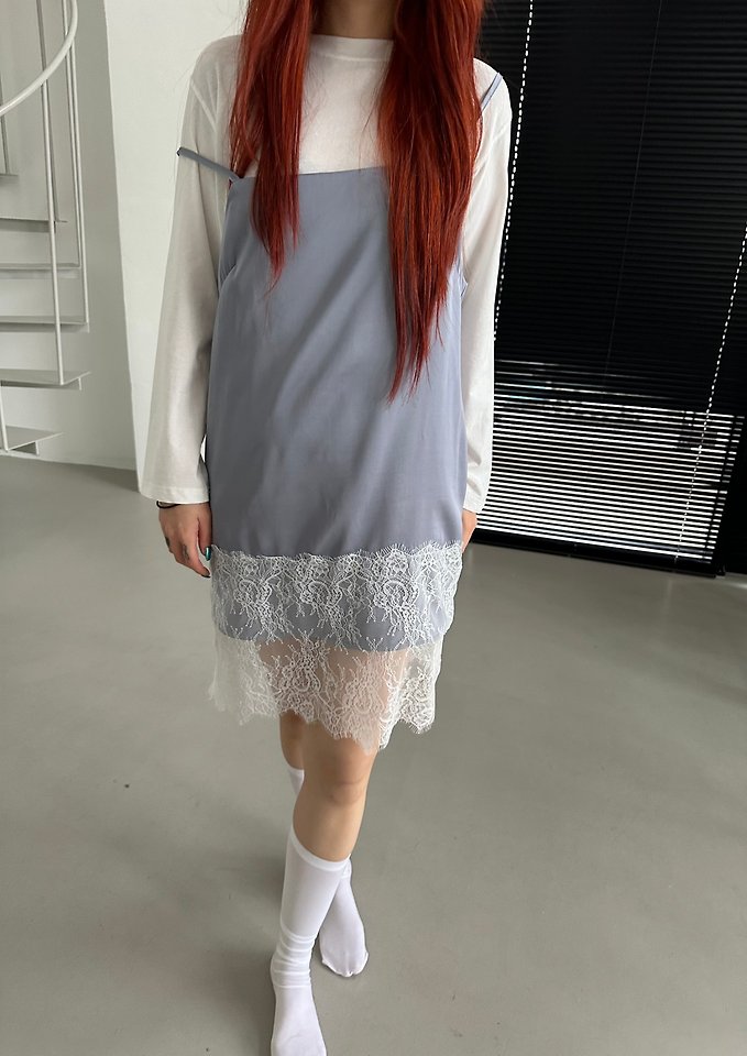 Dress U - Korean Women Fashion - #momslook - Glossy Lace One-piece - 11