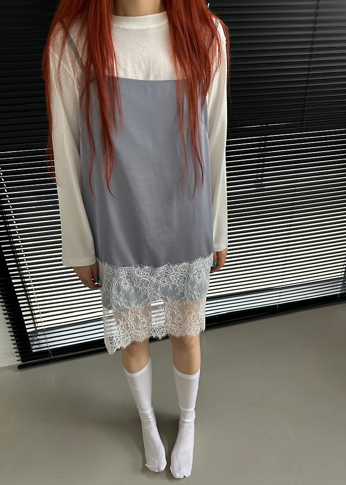 Dress U - Korean Women Fashion - #momslook - Glossy Lace One-piece - 8