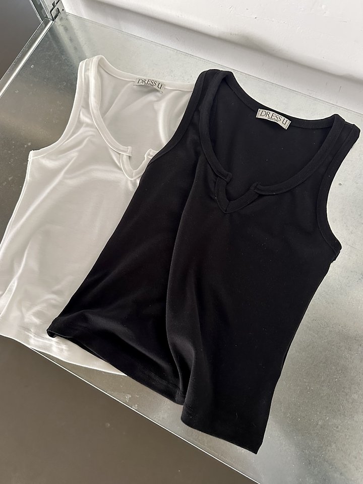 Dress U - Korean Women Fashion - #momslook - Soft V-Neck Sleeveless Top - 8