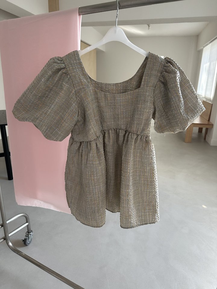 Dress U - Korean Women Fashion - #momslook - Square Check Blouse
