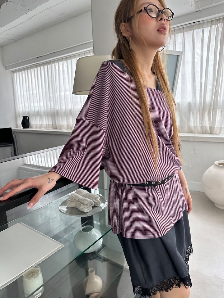 Dress U - Korean Women Fashion - #pursuepretty - Loose Marine Tee - 8