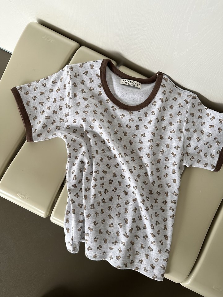 Dress U - Korean Women Fashion - #restrostyle - Bear Ringer Tee - 4