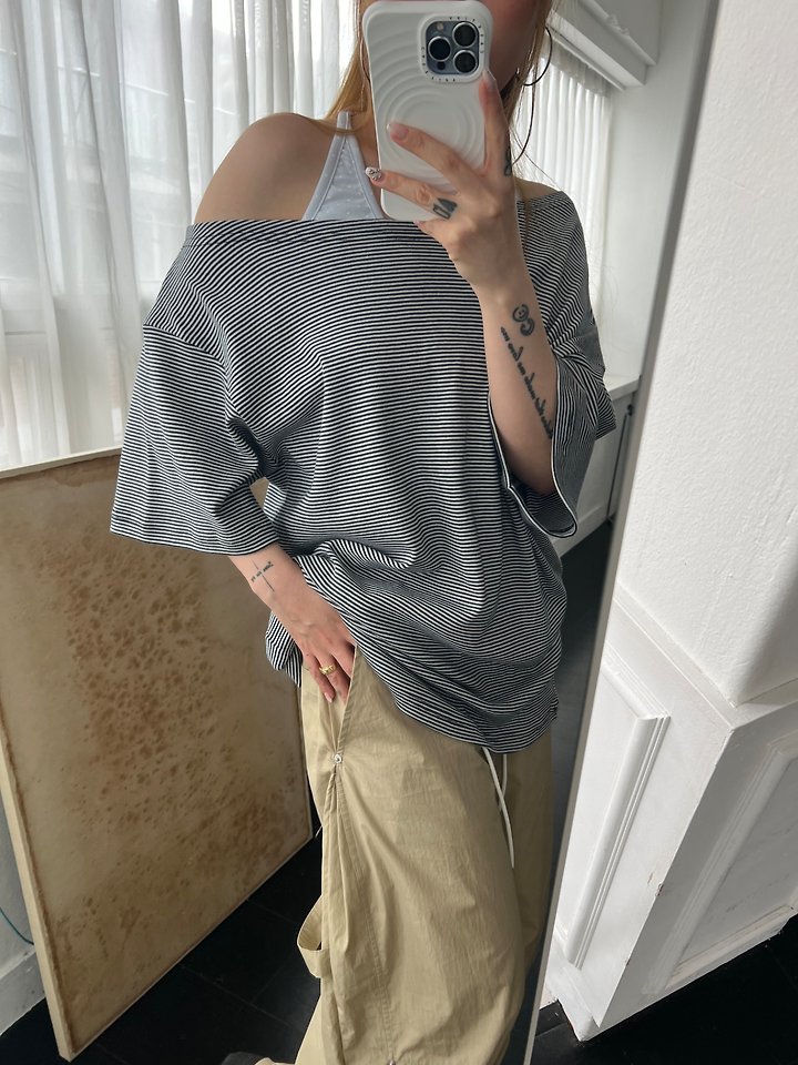 Dress U - Korean Women Fashion - #vintageinspired - Loose Marine Tee - 6