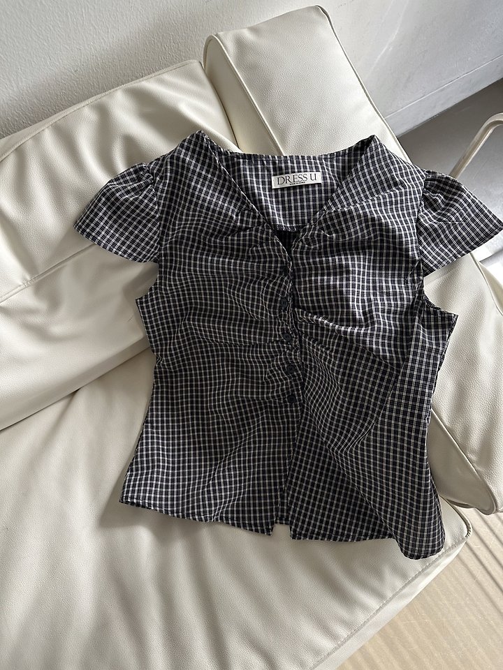 Dress U - Korean Women Fashion - #vintageinspired - Canvas Check Blouse